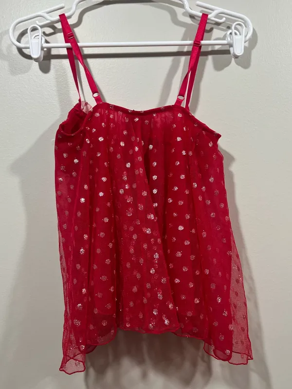 Victoria's Secret Red Sheer Polka Dot Babydoll Chemise Size 34B - Image 6