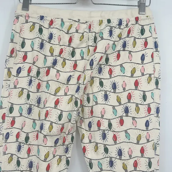 Hanna Andersson Womens Organic‎ Cotton Holiday Christmas Lights Pajama Joggers M - Image 6