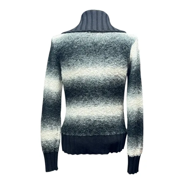 Harley-Davidson Full Zip Shawl Neck Sweater Black Gray White Silver Medium - Image 5