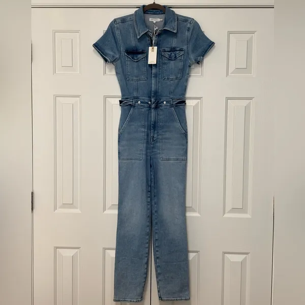 Good American Fit for Success Denim Jumpsuit Women’s size 1 - Image 4