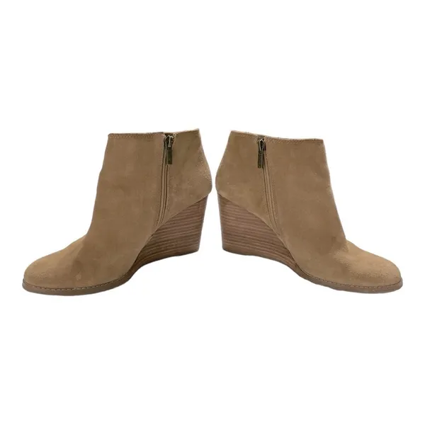 Lucky Brand Wedge Tan Bootie Size 9 M - Image 3