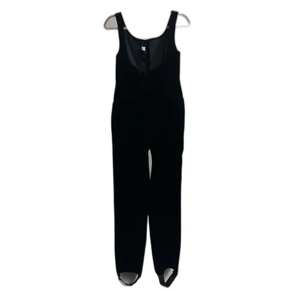Vintage 90s DKNY Velvet Jumpsuit Pleated Waist Scoop Back Cinched Ballet Size 2 - Image 6