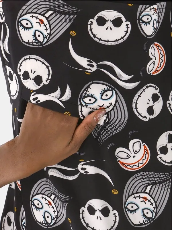 Nightmare Before Christmas Short Sleeve Scrub Top Size Medium Jack Skellington - Image 2