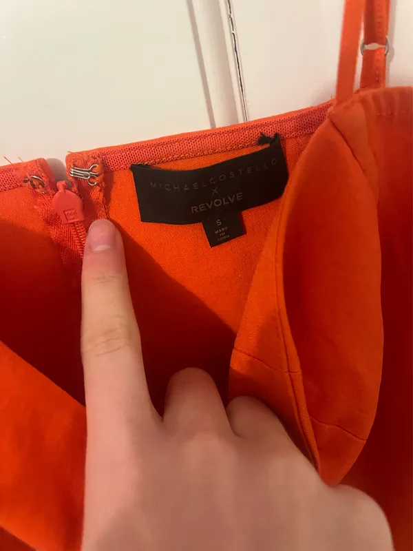 Michael Costello Women's Orange and Red Dress - Image 3