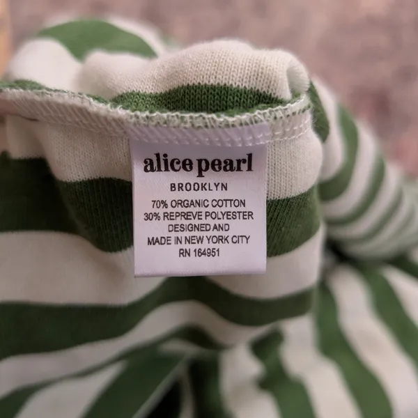 Alice Pearl Brooklyn Weekend‎ Top in Green Stripe Size Large Womans - Image 8