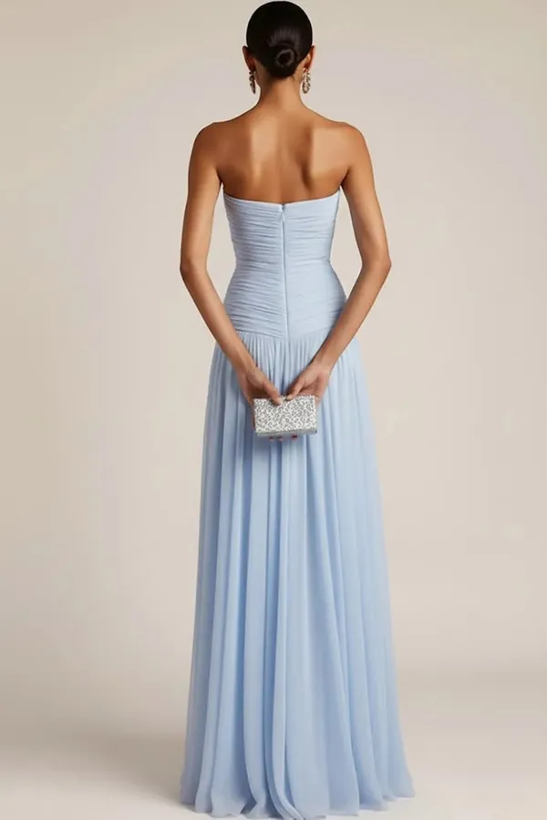 Mint Strapless Ruched Maxi Dress Green Size 2 - Image 4