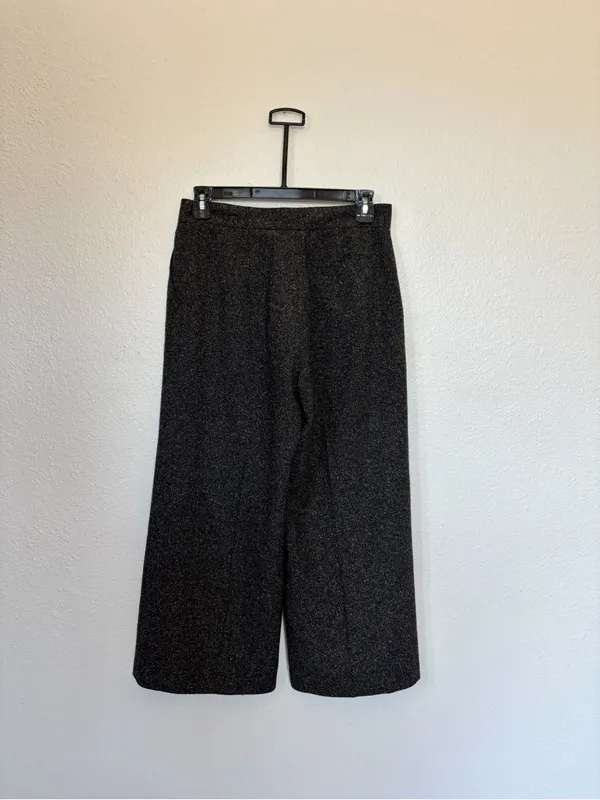 Express Vintage 90s Cropped Wide Leg Wool Silk Blend Dress Pants - Image 7