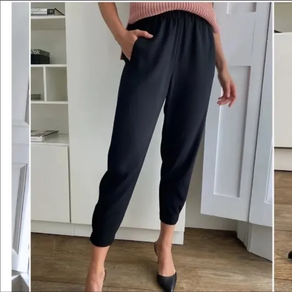Aritzia‎ Babaton Dexter Ankle Jogger Pants Black Fine Japanese Fabric Size Large - Image 2