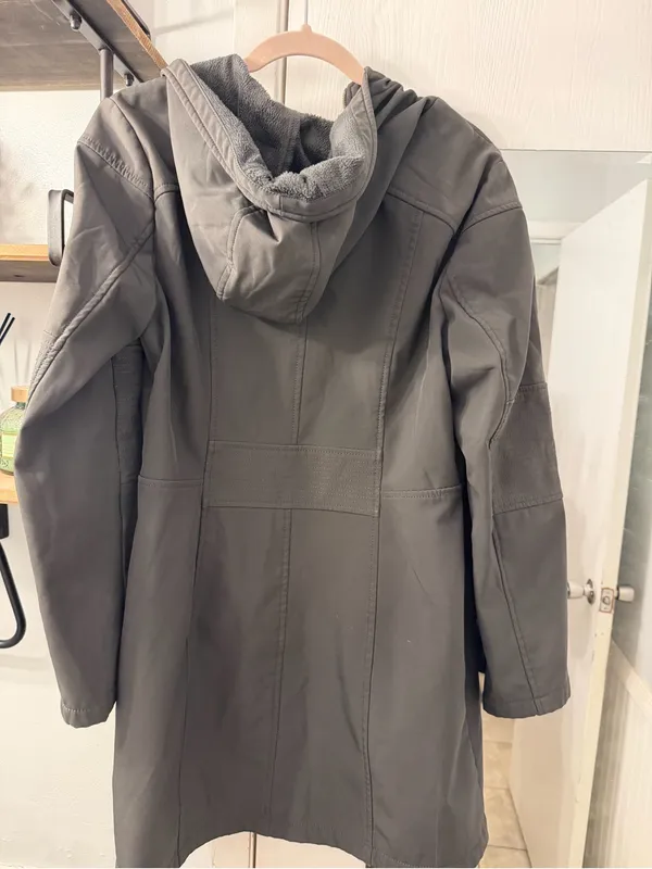 Michael Kors Olive Green Hooded Long Trench Coat - Image 4