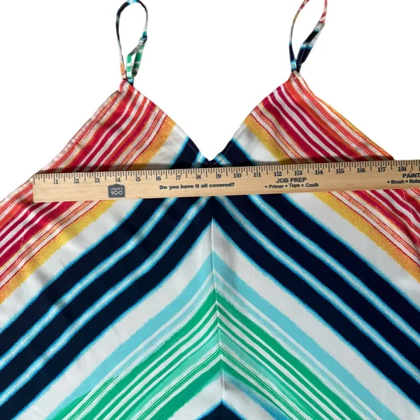 Tommy Bahama S/M Colorful Striped Handkerchief Hem Midi Scarf Dress Beach Resort - Image 11