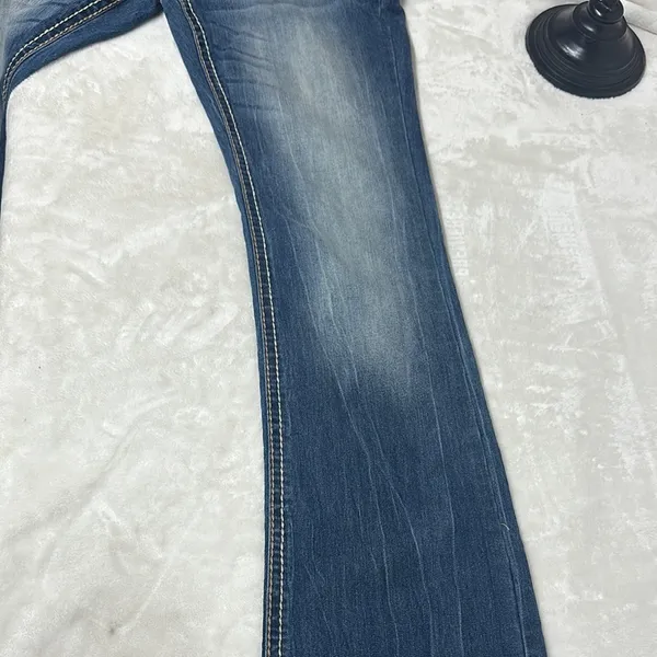 Premier Blue Boot Cut Jeans with Ornate Back Design - Image 11
