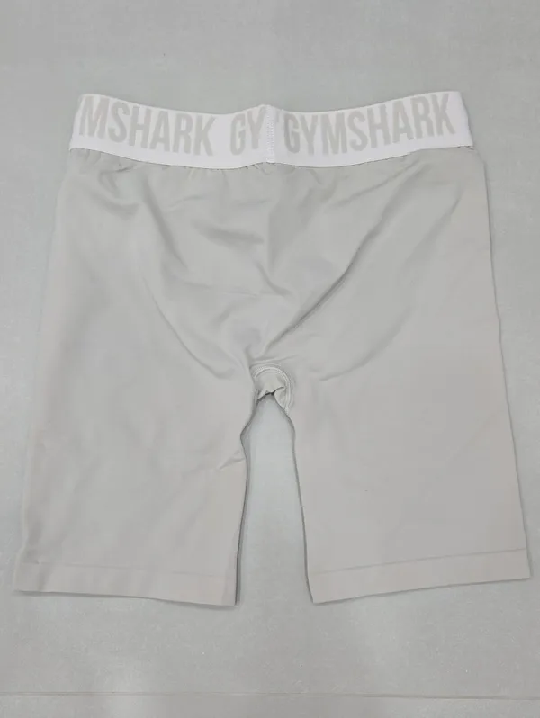 New Gymshark Woman's Light Gray Biker Shorts Size M - Image 5