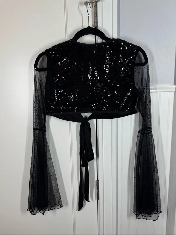Dolls kill Club Exx DAZED DREAMER SEQUIN WRAP‎ TOP size medium rave going out - Image 4