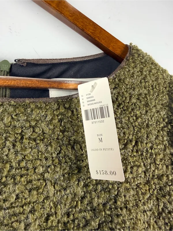 New Anthropologie Maeve Green textured drop waist dress size medium - Image 3