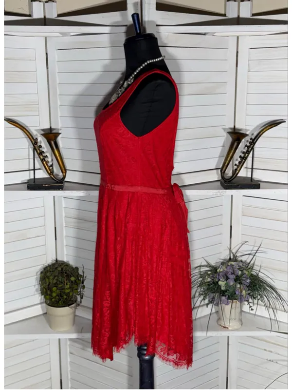 Y2K style babydoll mini dress lace backless pinup coquette whimsical romantic M - Image 3