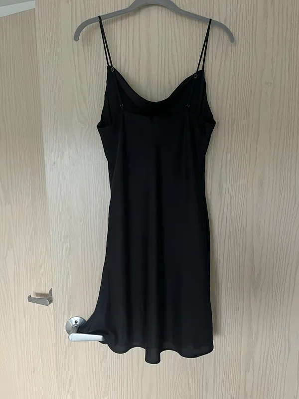 Abercrombie and Fitch Black Slip Dress with Cowl Neckline Sz Medium - Image 2