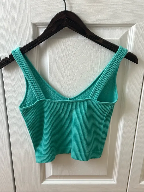 Free People Turquoise Ribbed Brami - Image 3