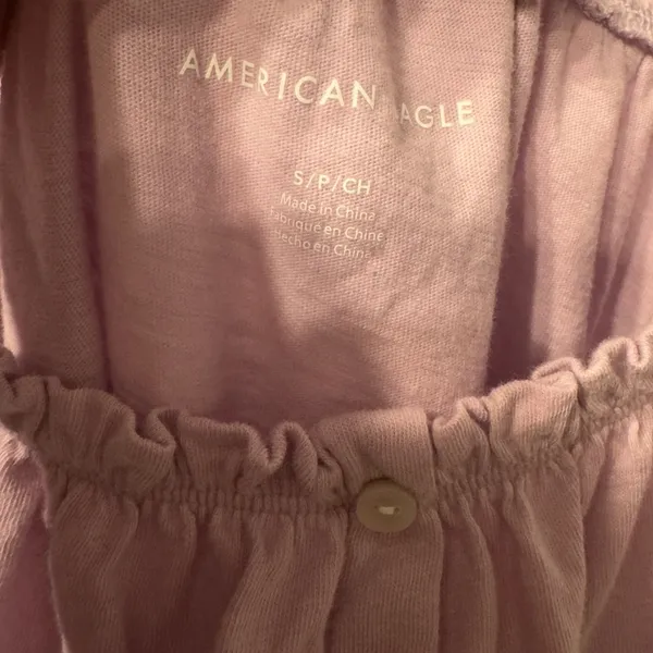 NWT Cute American Eagle Light Purple Puff Sleeve Shirt, size small! - Image 5