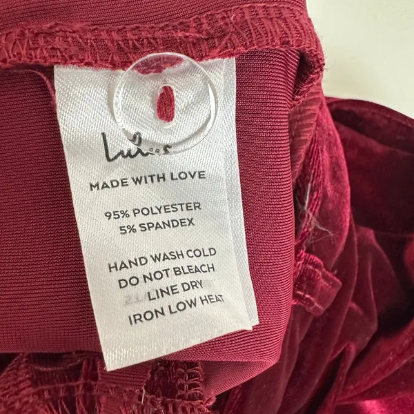 Lulus Posh Idea Plum Velvet High-Rise Straight Leg Trouser Pants Small NWT - Image 10