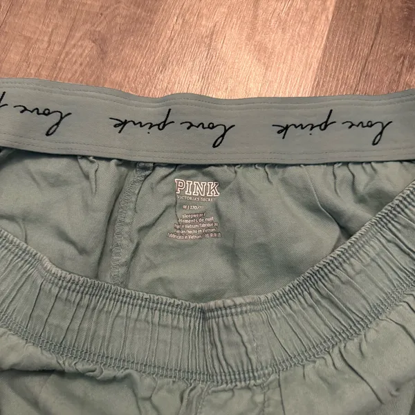 PINK Victoria’s Secret Love PINK Sage Green Sleep Shorts - Image 3