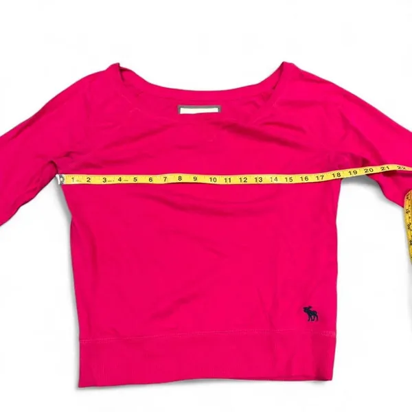 Abercrombie & Fitch pink 3/4 sleeve top - Image 4