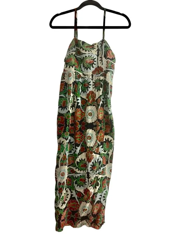 Cupshe Green Floral Print Cami Maxi Dress Medium - Image 8