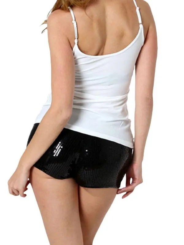 White Pearlescent Sequin Tank Top - Image 2