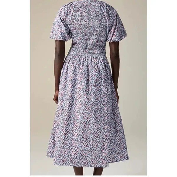 J. Crew Meadow Floral Smocked Midi Dress Cottagecore Prairie Modest Womens XL - Image 2