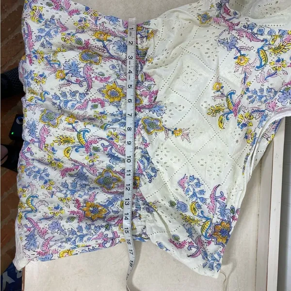 HEMANT & NANDITA Vana One Sleeve‎ / Shoulder Floral Ruffled Mini Dress Size XL - Image 8