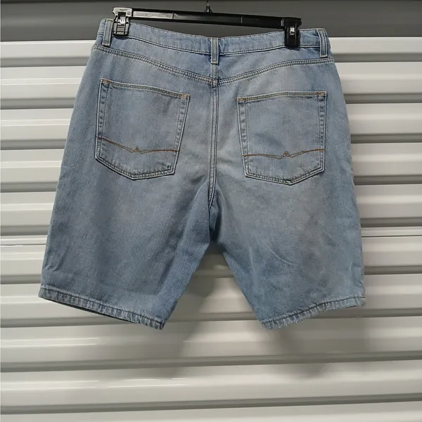 Asos Womens Denim Jeans Shorts Size 34 Waist Blue Preppy Deconstructed Casual - Image 2