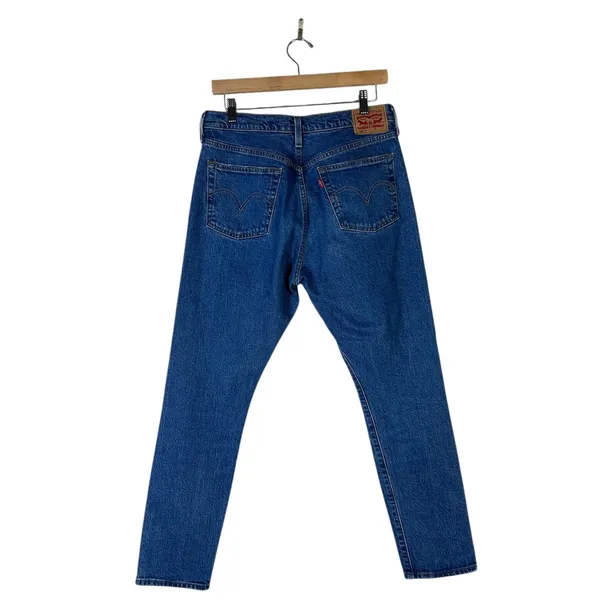 Levi's 501 Jeans Distressed Straight Leg Size 30 Medium Wash Stretch Classic - Image 6