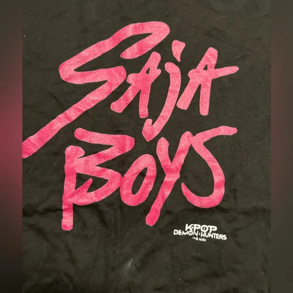 New! K-Pop Demon Hunter Saja Boys Black Short Sleeve T-Shit Small - Image 4