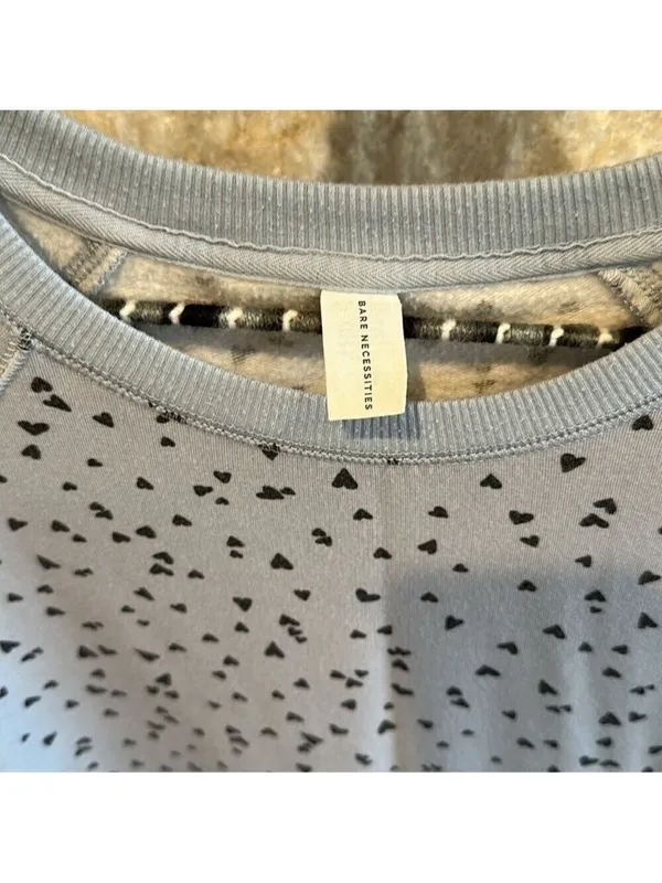 *5 for $45* Bare Necessities blue sweatshirt with black heart, print size small - Image 3