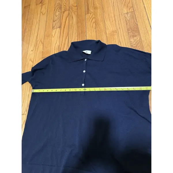 Tuckernuck Navy‎ Linen Blend Clayton Knit Polo Top Size XS/S - Image 6