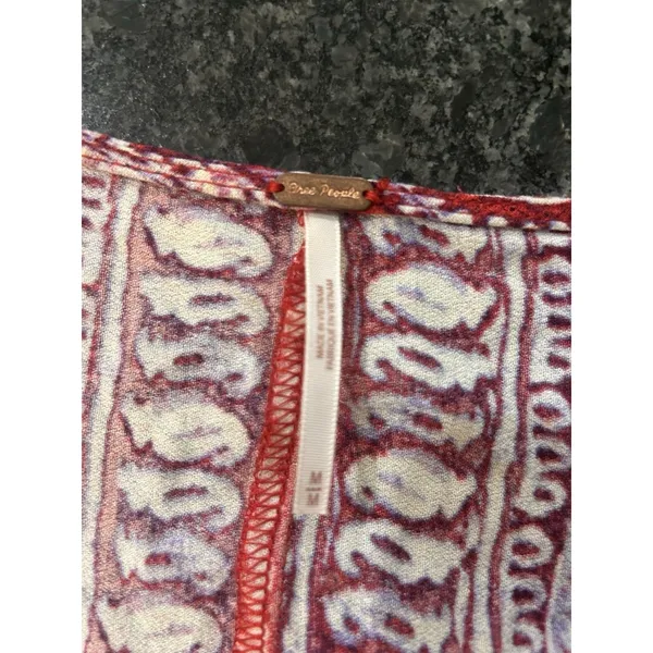 Free People Wild & Free Paisley Crop Top Size Medium Boho Bohemian Festival Fair - Image 7