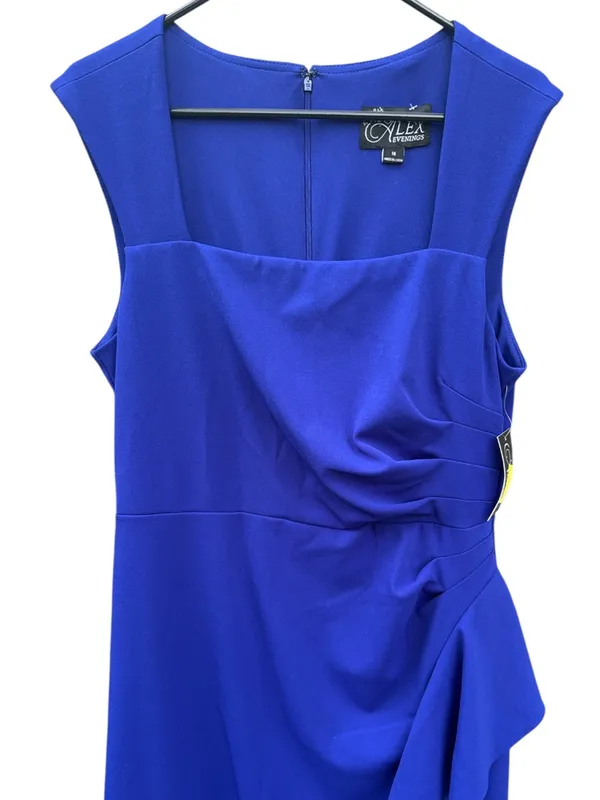 NWT Alex Evenings Cascading Ruffle Maxi Dress Royal Blue Size 14 Retail $209.00 - Image 4