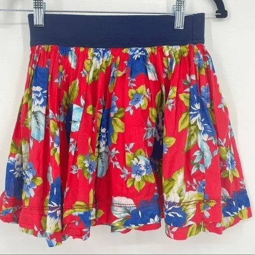 Y2K Abercrombie & Fitch Floral Mini Skirt‎ Navy Pink Size S - Image 2