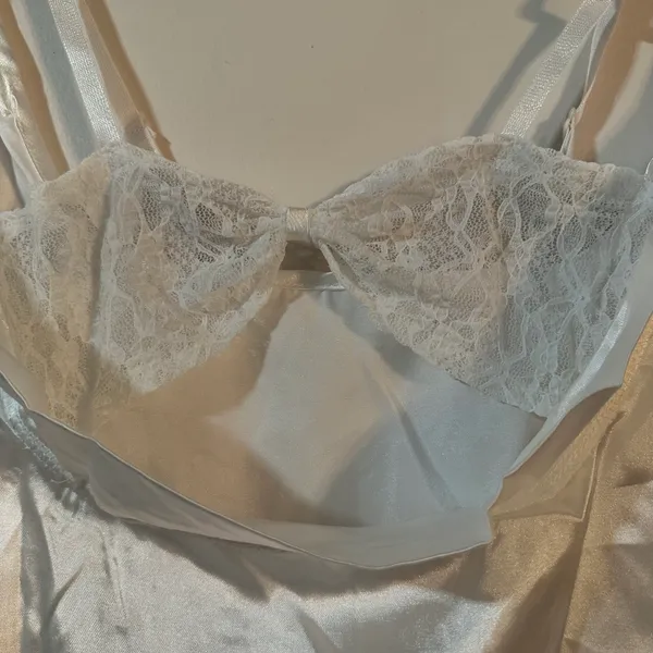Vintage Lace Trim Camisole White Size M - Image 5