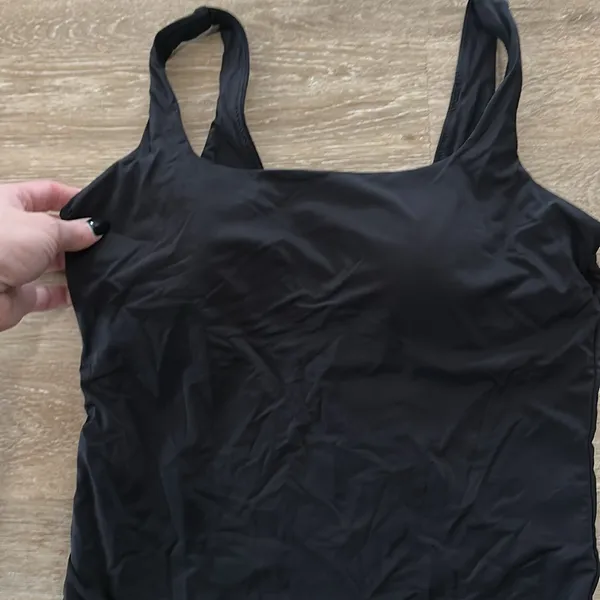 NWOT large womens bodysuit - black stretchy - thong back - Image 2