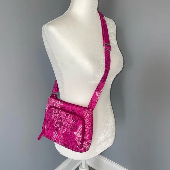 NWOT VERA BRADLEY Pink Paisley Print Crossbody Purse - Image 2