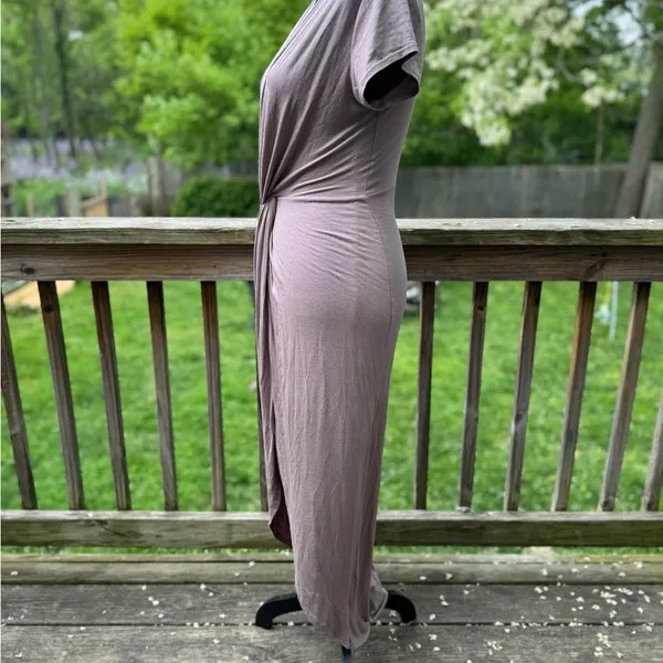 Rolla Coster taupe Ruched Midi Stretch Dress Large NWT - Image 3