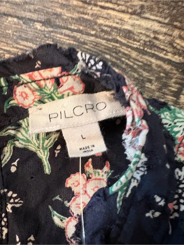 Anthropologie Pilcro Swing Mini Dress Womens Large Black Floral NWT Lace - Image 11