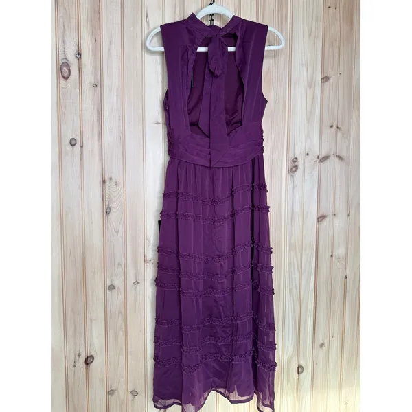 NWT Lulus Happily Sweet Purple Mock Neck Backless Midi Dress Party Classy Size M - Image 6