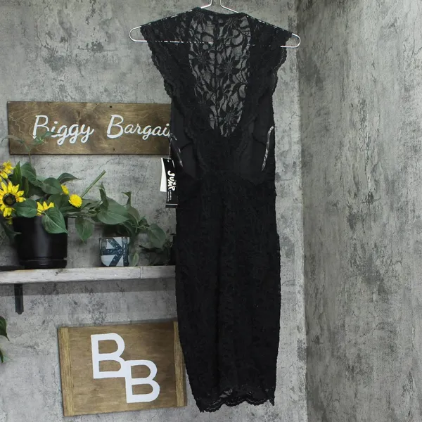 Jump Juniors Sleeveless Lace Bodycon Dress Black 5/6 - Image 2