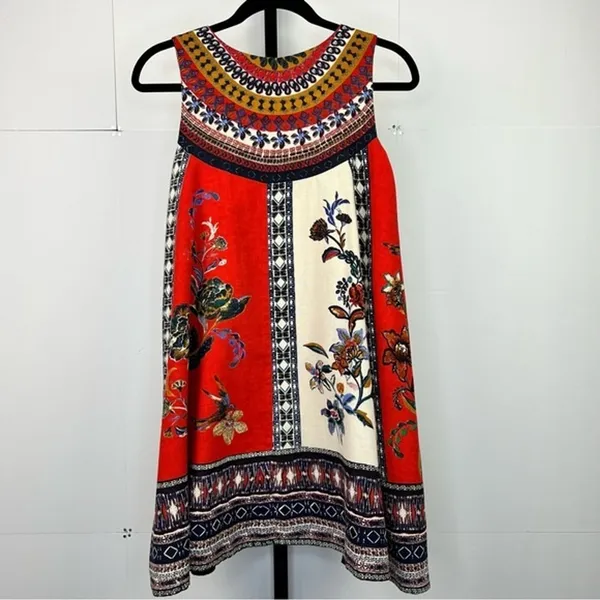 Maeve Anthropologie Cirque Swing Dress XS Petite Multicolor Floral Artsy Boho - Image 3