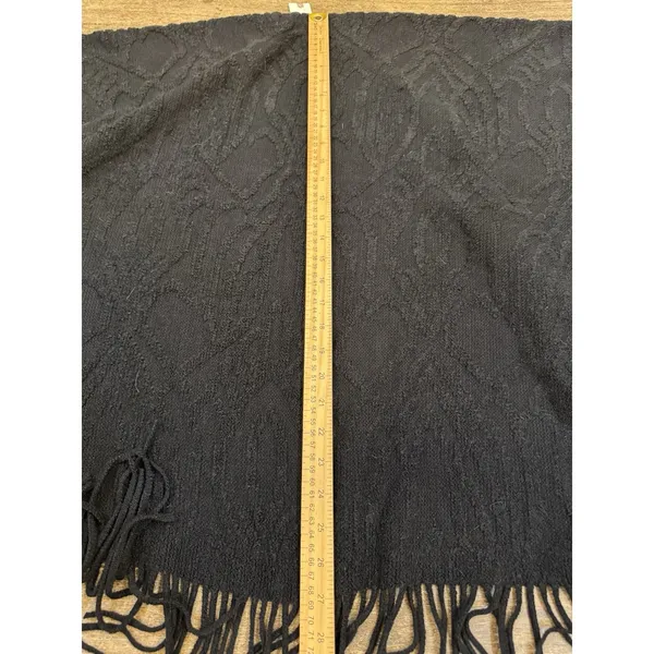 Anthropologie Do Everything in Love Black‎ Textured Open Sweater Fringe One Size - Image 10