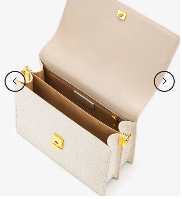 JW PEI Flag Bag in Ivory Lizard - Image 4