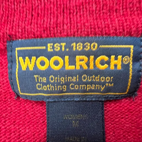 Woolrich Sweater Vest Womens Medium Red 100% Lambswool‎ Holiday Christmas Zip Up - Image 10