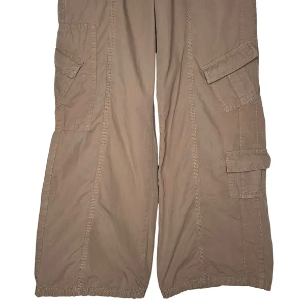BDG Urban Outfitters S Wide Leg Y2K Baggy Cargo Pants Low Rise Pockets Khaki - Image 3