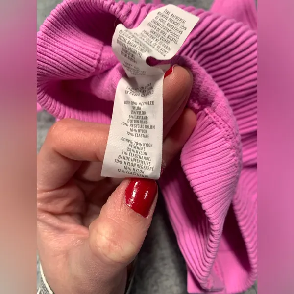 Aerie Pink Ribbed Button-Up Crop Top XS - Image 7